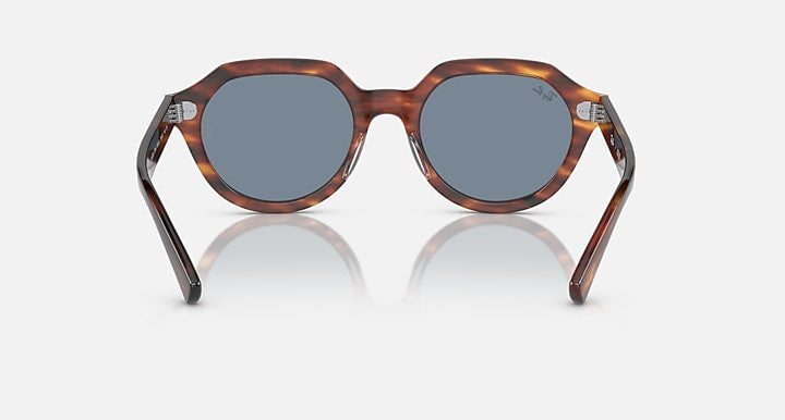 Ray-Ban GINA Striped Havana with Blue Solid Color lenses - Back