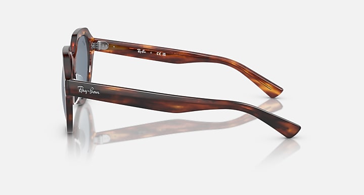 Ray-Ban GINA Striped Havana with Blue Solid Color lenses - Lateral