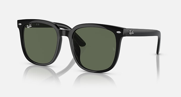 Ray-Ban RB4401D Black with Dark Green Solid Color lenses - Quarter