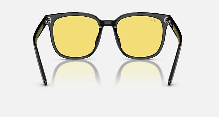 Ray-Ban RB4401D Black with Yellow Solid Color lenses - Back