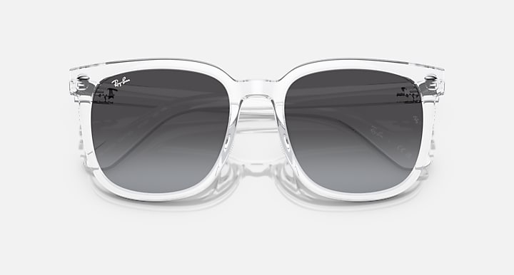 Ray-Ban RB4401D Transparent with Grey Gradient lenses - Closed Front