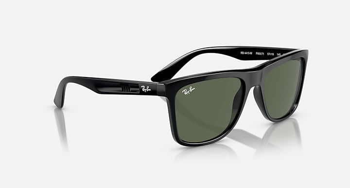 Ray-Ban RB4413M SCUDERIA FERRARI COLLECTION Black with Dark Green Solid Color lenses - Alternative