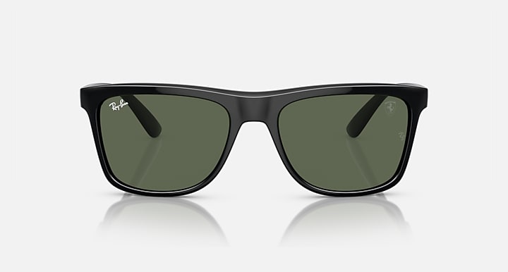Ray-Ban RB4413M SCUDERIA FERRARI COLLECTION Black with Dark Green Solid Color lenses - Front