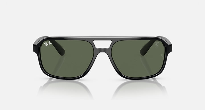 Ray-Ban RB4414M SCUDERIA FERRARI COLLECTION Black with Dark Green Solid Color lenses - Front