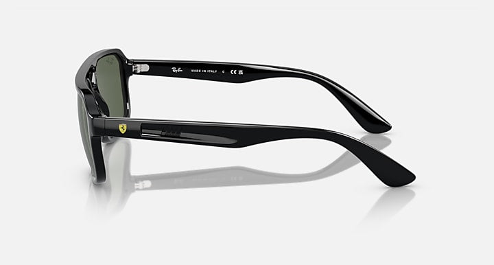 Ray-Ban RB4414M SCUDERIA FERRARI COLLECTION Black with Dark Green Solid Color lenses - Lateral