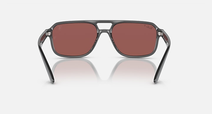 Ray-Ban RB4414M SCUDERIA FERRARI COLLECTION POLARIZED+ LENSES Transparent Grey with Purple & Silver Polarized Polarized+ lenses - Back