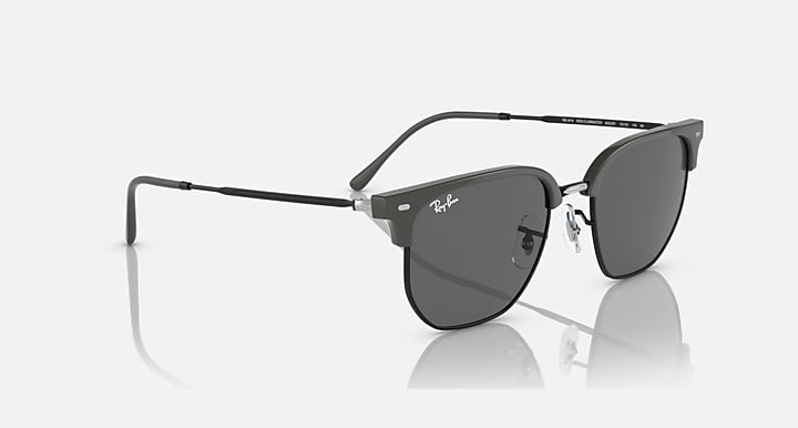 Ray-Ban NEW CLUBMASTER Grey On Black; Black with Dark Grey Solid Color lenses - Alternative