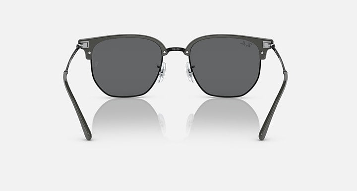Ray-Ban NEW CLUBMASTER Grey On Black; Black with Dark Grey Solid Color lenses - Back