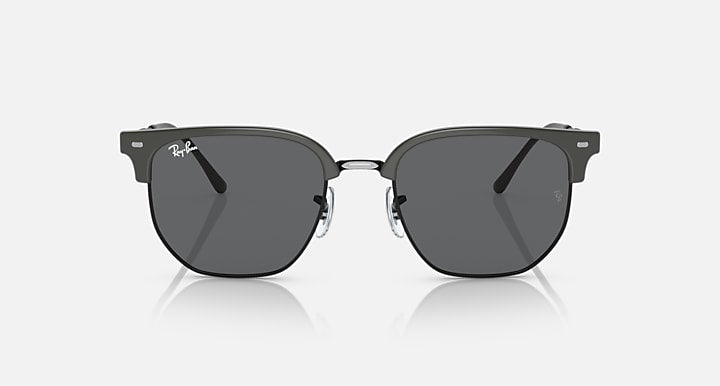 Ray-Ban NEW CLUBMASTER Grey On Black; Black with Dark Grey Solid Color lenses - Front
