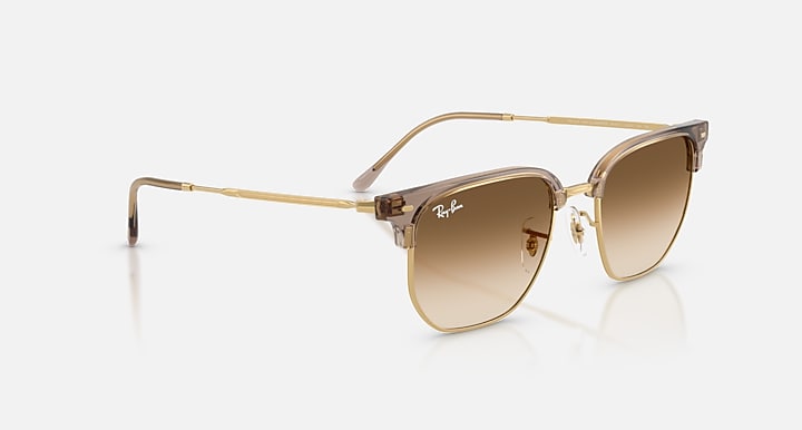 Ray-Ban NEW CLUBMASTER Transparent Brown On Arista; Arista with Clear Gradient Brown Gradient lenses - Alternative