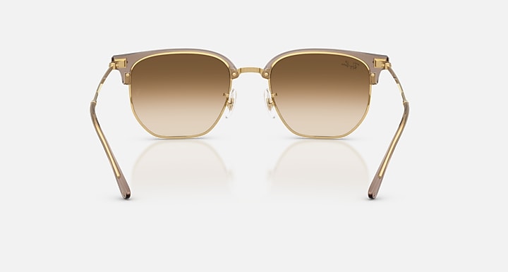 Ray-Ban NEW CLUBMASTER Transparent Brown On Arista; Arista with Clear Gradient Brown Gradient lenses - Back