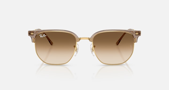 Ray-Ban NEW CLUBMASTER Transparent Brown On Arista; Arista with Clear Gradient Brown Gradient lenses - Front