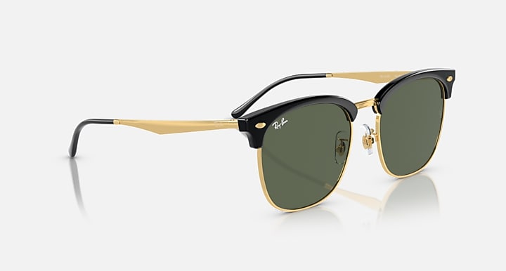 Ray-Ban RB4418D Black On Gold; Gold with Dark Green Solid Color lenses - Alternative