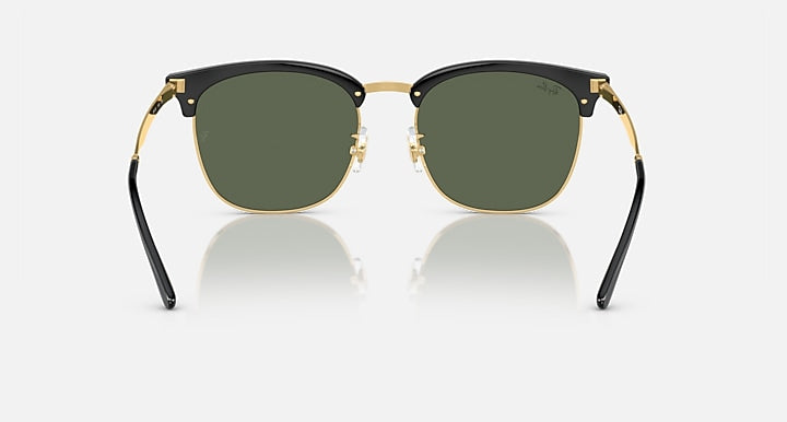 Ray-Ban RB4418D Black On Gold; Gold with Dark Green Solid Color lenses - Back