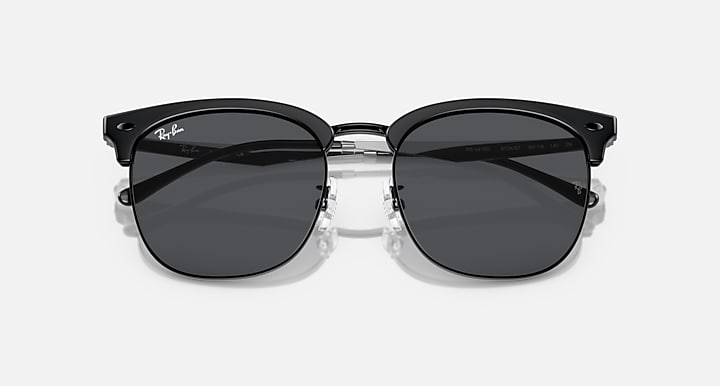 Ray-Ban RB4418D Black On Black; Black with Dark Grey Solid Color lenses - Closed Front