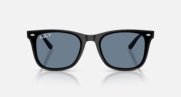 Ray-Ban RB4420 Black with Dark Blue Polarized Solid Color lenses - Front