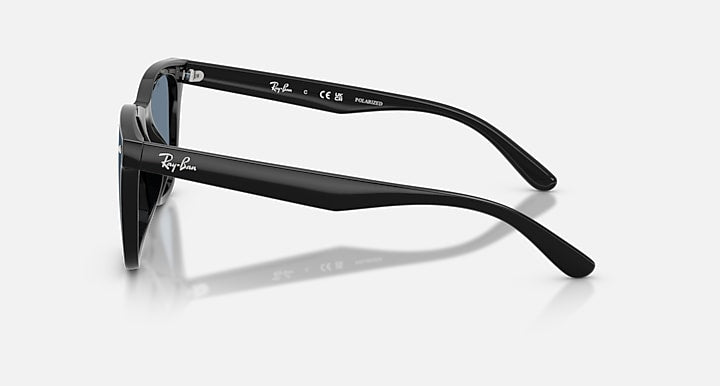 Ray-Ban RB4420 Black with Dark Blue Polarized Solid Color lenses - Lateral