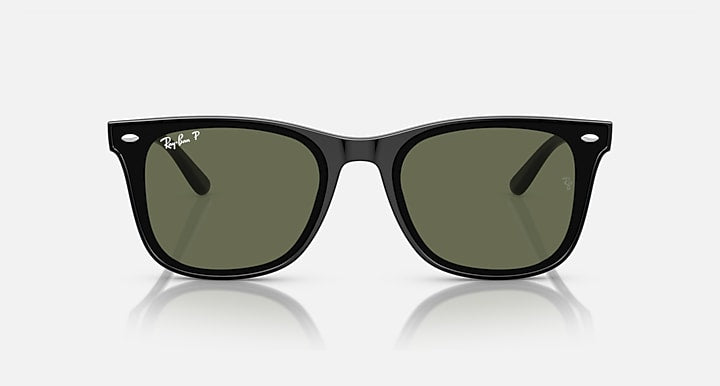 Ray-Ban RB4420 Black with Dark Green Polarized Solid Color lenses - Front