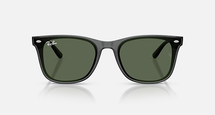 Ray-Ban RB4420 Transparent Grey with Dark Green Solid Color lenses - Front