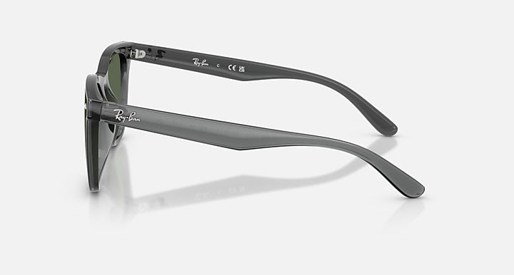 Ray-Ban RB4420 Transparent Grey with Dark Green Solid Color lenses - Lateral