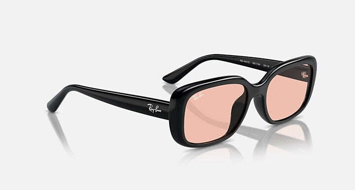 Ray-Ban RB4421D BIO-BASED Black with Dark Pink Solid Color lenses - Alternative