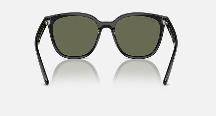 Ray-Ban RB4423D Black with Dark Green Polarized Solid Color lenses - Back