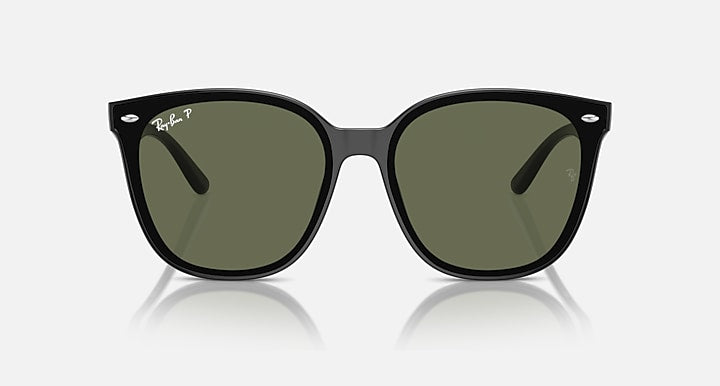 Ray-Ban RB4423D Black with Dark Green Polarized Solid Color lenses - Front