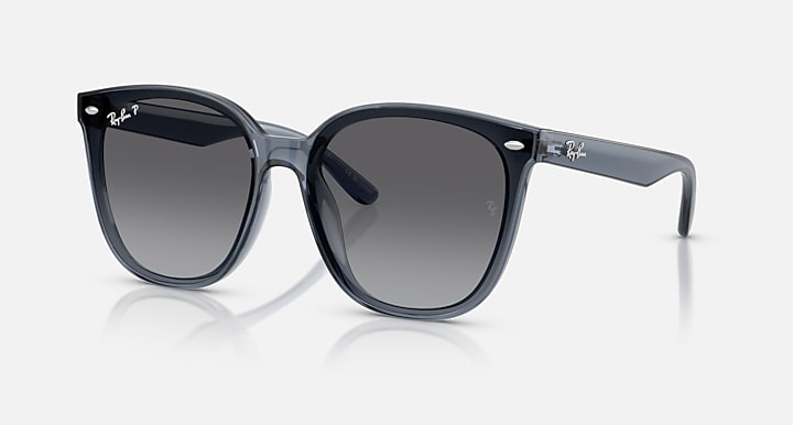 Ray-Ban RB4423D Dark Transparent Blue with Grey Gradient Polarized Gradient lenses - Quarter