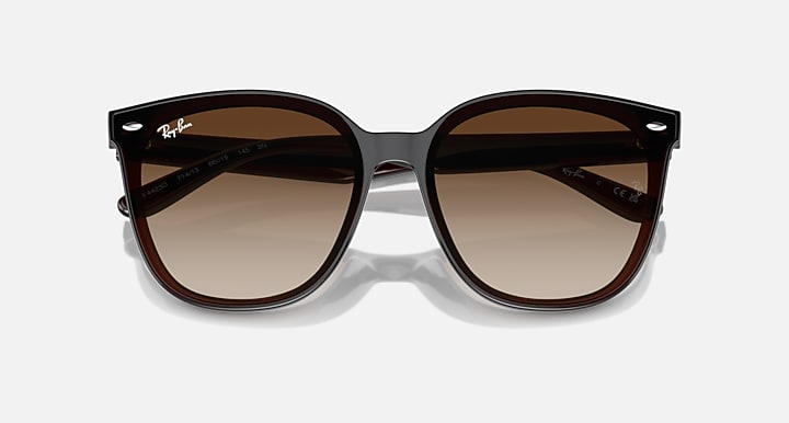 Ray-Ban RB4423D Transparent Brown with Brown Gradient lenses - Closed Front