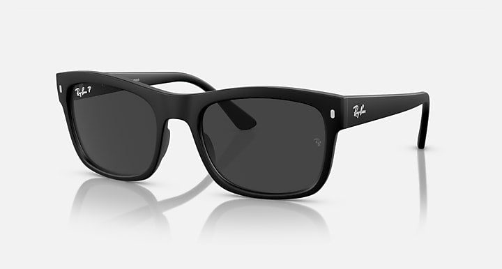 Ray-Ban RB4428 Black with Black Polarized Solid Color lenses - Quarter