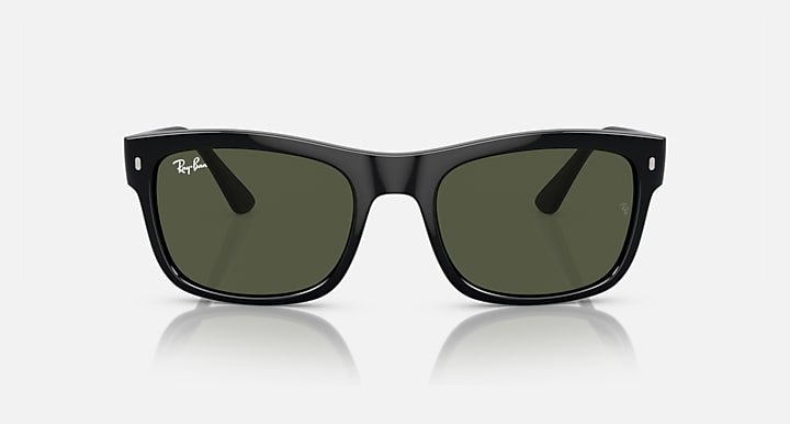 Ray-Ban RB4428 Black with Green Solid Color lenses - Front