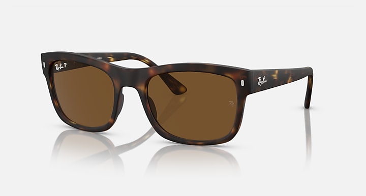 Ray-Ban RB4428 Havana with Brown Polarized Solid Color lenses - Quarter