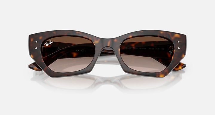 Ray-Ban ZENA BIO-BASED Havana with Gradient Brown Gradient lenses - Closed Front