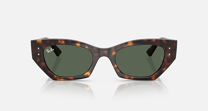 Ray-Ban ZENA BIO-BASED Havana with Dark Green Solid Color lenses - Front