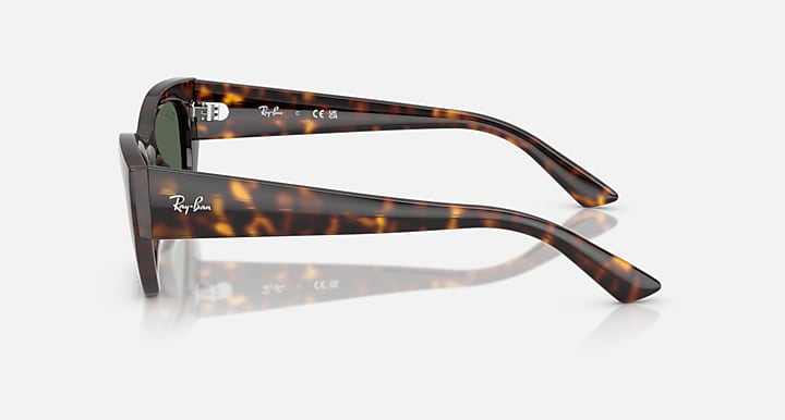 Ray-Ban ZENA BIO-BASED Havana with Dark Green Solid Color lenses - Lateral