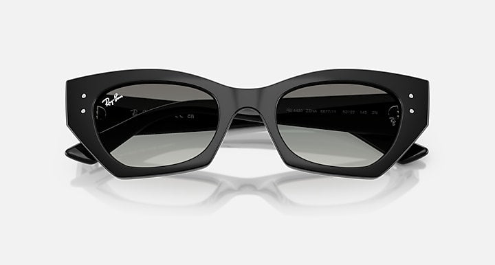 Ray-Ban ZENA BIO-BASED Black with Gradient Grey Gradient lenses - Closed Front