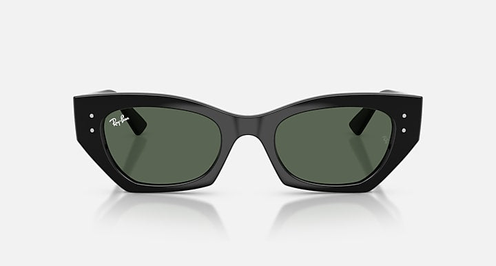 Ray-Ban ZENA BIO-BASED Black with Dark Green Solid Color lenses - Front