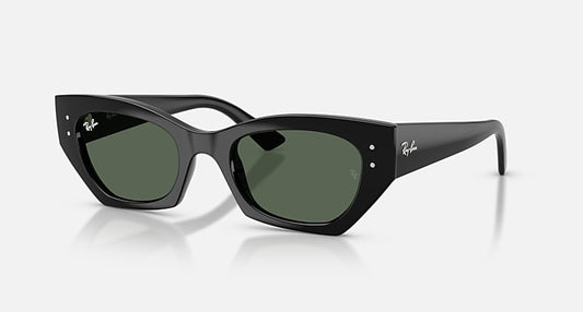 Ray-Ban ZENA BIO-BASED Black with Dark Green Solid Color lenses - Quarter