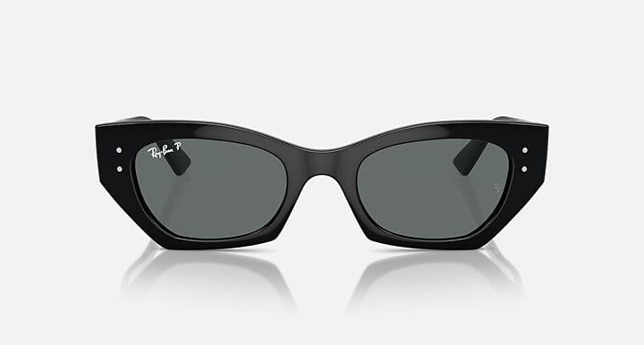 Ray-Ban ZENA BIO-BASED Black with Dark Grey Polarized Solid Color lenses - Front