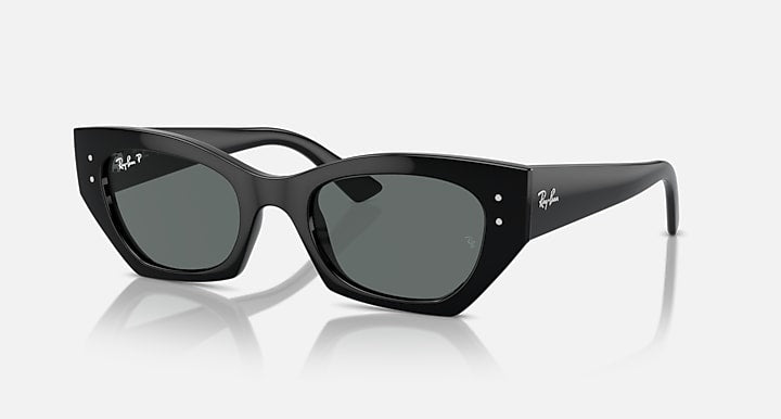 Ray-Ban ZENA BIO-BASED Black with Dark Grey Polarized Solid Color lenses - Quarter