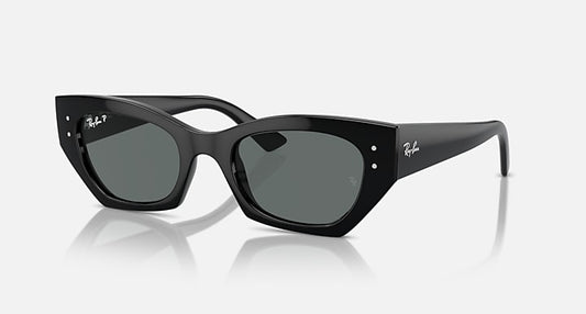 Ray-Ban ZENA BIO-BASED Black with Dark Grey Polarized Solid Color lenses - Quarter