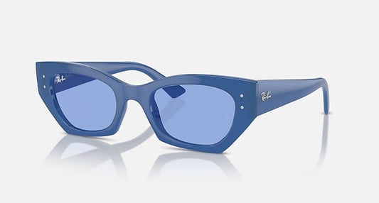 Ray-Ban ZENA BIO-BASED LIMITED Electric Blue with Blue Solid Color lenses - Quarter