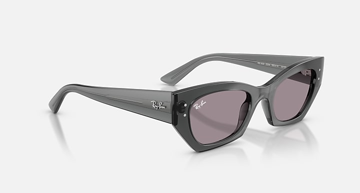 Ray-Ban ZENA BIO-BASED Transparent Grey with Dark Violet Solid Color lenses - Alternative