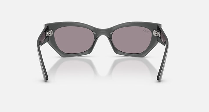 Ray-Ban ZENA BIO-BASED Transparent Grey with Dark Violet Solid Color lenses - Back