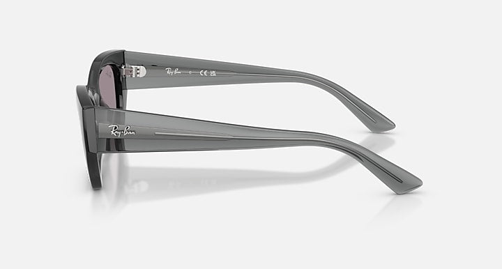 Ray-Ban ZENA BIO-BASED Transparent Grey with Dark Violet Solid Color lenses - Lateral