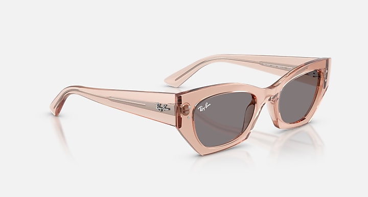 Ray-Ban ZENA BIO-BASED Transparent Pink with Brown Solid Color lenses - Alternative