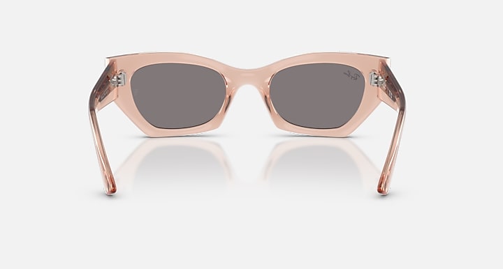 Ray-Ban ZENA BIO-BASED Transparent Pink with Brown Solid Color lenses - Back