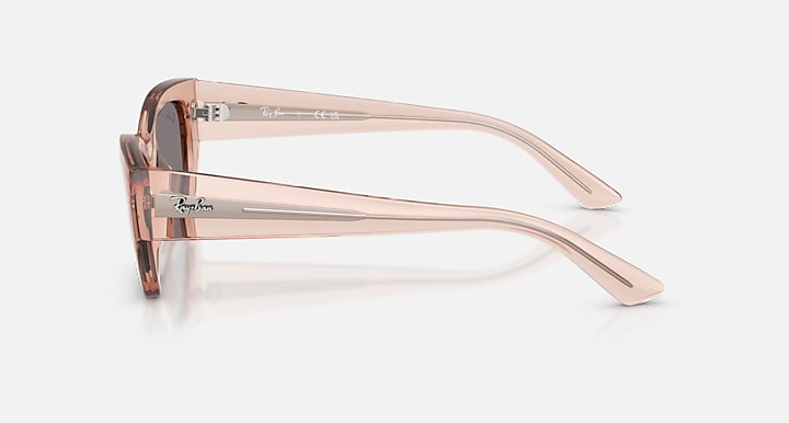 Ray-Ban ZENA BIO-BASED Transparent Pink with Brown Solid Color lenses - Lateral