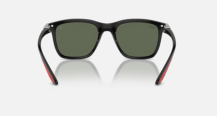 Ray-Ban RB4433M SCUDERIA FERRARI COLLECTION Black with Dark Green Solid Color lenses - Back