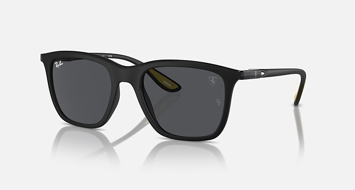 Ray-Ban RB4433M SCUDERIA FERRARI COLLECTION Black with Dark Grey Solid Color lenses - Quarter